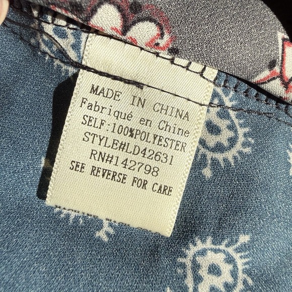 Loveriche Patchwork Maxi Dress MED Handkerchief Bell Sleeve Slit Boho Hippie - Picture 9 of 9